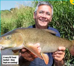  ??  ?? A very fit Trent barbel – they kept on coming!
