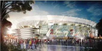  ??  ?? Il rendering dello stadio della Roma a Tor di Valle