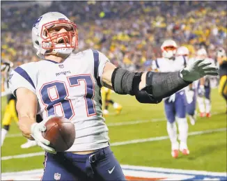  ?? Keith Srakocic / Associated Press ?? Patriots tight end Rob Gronkowski has dominated the Steelers throughout his career, no matter how Pittsburgh opts to defend him.