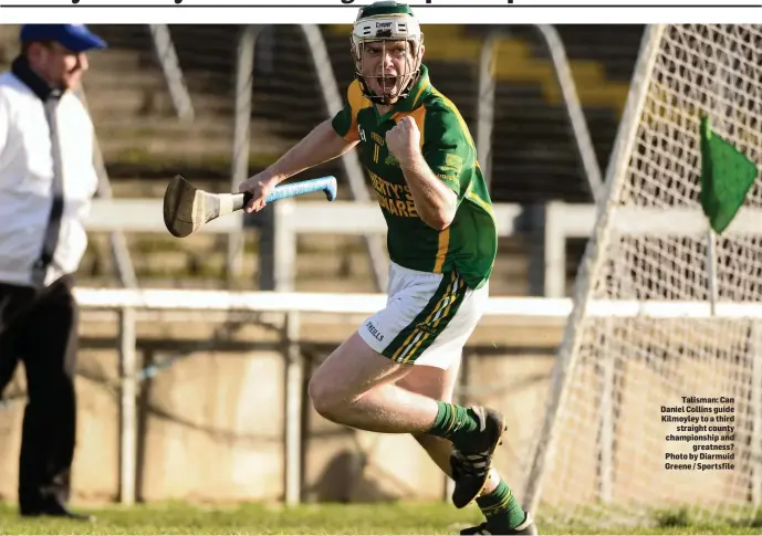  ??  ?? Talisman: Can Daniel Collins guide Kilmoyley to a third straight county championsh­ip and greatness? Photo by Diarmuid Greene / Sportsfile