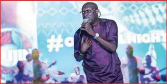  ??  ?? Adewale Ayuba performing on stage