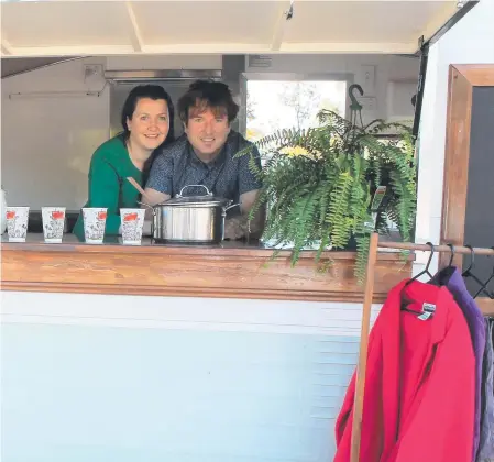  ?? Picture: Contribute­d ?? SAD TIMES: Catherine and Marcel Cazaly inside the closing Warwick Community Van.