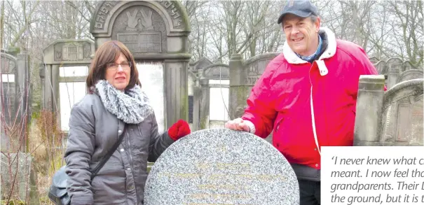  ?? (Courtesy) ?? LIZZIE RUBIN and her brother Marvin Tark connect with their roots at the Lodz cemetery.