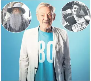  ??  ?? Sir Ian McKellen is heading to Bristol Old Vic next year; Above left; left Sir Ian as Gandalf the Grey; Above right, preparing for a Shakespear­e role in 1976