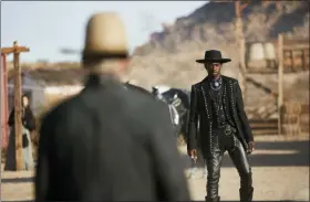  ?? DORITOS VIA THE ASSOCIATED PRESS ?? This undated photo provided by Doritos shows Lil Nas X, right, and Sam Elliott in a scene from the company’s 2020 Super Bowl NFL football spot. The snack chip is betting people will connect with “Old Town Road,” the smash hit of the summer by Lil Nas X.