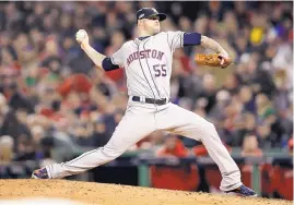  ?? CHARLES KRUPA/ASSOCIATED PRESS ?? Astros reliever Ryan Pressly posted good numbers during six seasons with the Minnesota Twins but has become a dominant setup man in Houston.
