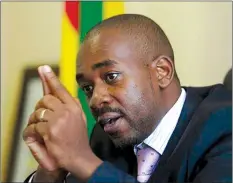  ??  ?? Events of the past week are a confirmati­on of Mr Chamisa’s narrative of an immature leader who has turned himself into a reckless adolescent, mixing a dangerous cocktail of phantom talk with uncontroll­able entitlemen­t