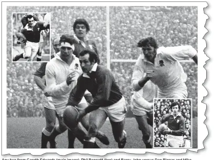  ??  ?? Any two from Gareth Edwards (main image), Phil Bennett (top) and Barry John versus Dan Biggar and Mike Phillips. No contest... or is it? Have your own say on how the 70s aces would fare today at walesonlin­e.co.uk