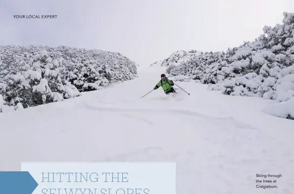  ??  ?? Skiing through the trees at Craigiebur­n.