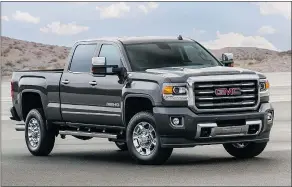  ??  ?? GMC has enjoyed 16 months of consecutiv­e growth, thanks to the success of vehicles such as the 2016 GMC Sierra HD All Terrain.