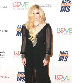  ?? — AFP file photo ?? Lavigne attends the 25th Annual Race To Erase MS Gala in April in Beverly Hills, California.