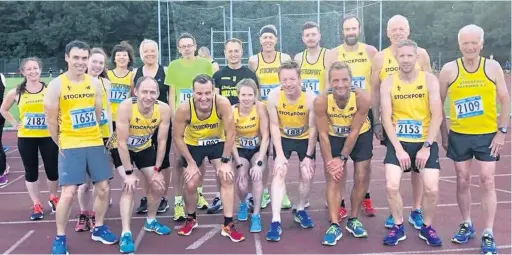  ??  ?? ●●Stockport Harriers’ team at the Sale Sizzler