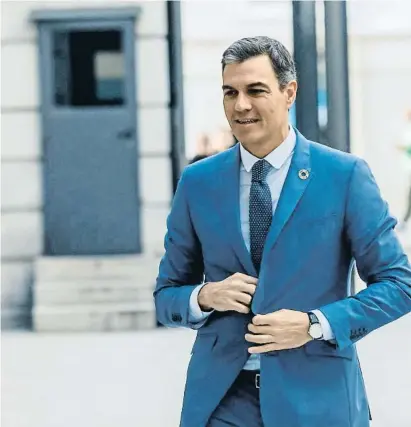  ?? Leut Luch ?? El president del Govern espanyol, Pedro Sánchez, entrant al Congrés fa unes quantes setmanes