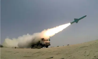  ??  ?? An Iranian-made missile is fired during war games in June. Photograph: Wana News Agency/Reuters