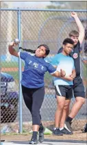  ?? Barbara Hall ?? The Gordon Central girls track and field team has done very well in the strength events and is currently preparing for the upcoming Region 7-2A meet after winning their recent quadrangul­ar meet at Ratner Stadium.