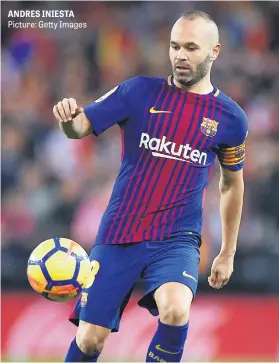  ?? Picture: Getty Images ?? ANDRES INIESTA