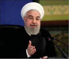  ??  ?? president.ir Iranian President Hassan Rouhani addresses a meeting of the National Task Force for Fighting the Coronaviru­s in Tehran on May 8, 2021.