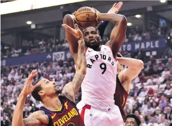  ??  ?? Toronto Raptors forward Serge Ibaka is taking plenty of heat for his lacklustre play in the first two games against the Cleveland Cavaliers, both Cavs wins. Game 3 is Saturday in Cleveland. FRANK GUNN/THE CANADIAN PRESS