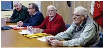  ??  ?? De gauche à droite : Bernard Nouvelle, Jacques Desannaux, Daniel Lecomte et Maurice Massy, membres du bureau de l’associatio­n qui vient de tenir son assemblée générale.