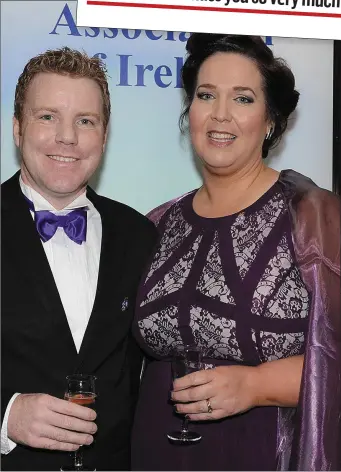  ??  ?? The late Mal Reilly with his wife Martha at a past 65 Roses ball in Dunleer.