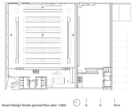  ??  ?? Smart Design Studio ground floor plan 1:500