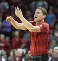  ?? (Special to NWA Democrat-Gazette/David Beach) ?? Arkansas Coach Eric Musselman will be directing a much deeper and taller roster next season. The Razorbacks will have four newcomers 6-9 or taller.