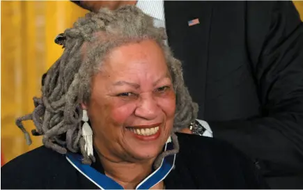  ?? AP FILE PHOTO ?? Author Toni Morrison receives her Medal of Freedom award during a ceremony at the White House in Washington on May 29, 2012. Morrison died on Aug. 5 at the age of 88.