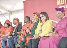  ??  ?? TEAM WINNIE. On Twitter, EFF says ‘leaders from different parties and organisati­ons come to honour Mama Winnie. Her spirit is a unifying one’.