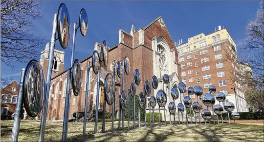  ?? COURTESY OF GREGOR TURK ?? Atlanta-based artist Gregor Turk’s “Assembly” installati­on outside Druid Hills Presbyteri­an Church will remain in place for a year.