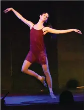  ?? ?? First year Maverick student Charlee Pleasance gives a dance performanc­e at coffeehous­e, May 3.