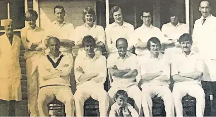  ?? ?? Hall of Fame Prestwick Cricket Club’s Class of 1972 was skippered by the late Johnny Hubbard