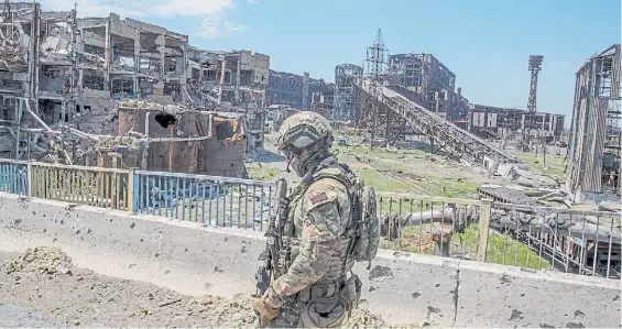  ?? EFE ?? Destrucció­n. Una imagen de la planta siderúrgic­a de la empresa Azovstal, en Mariúpol, muestra el grado de devastació­n tras los ataques rusos.