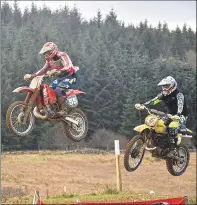  ??  ?? High flying action from round two of the Scottish Scrambles Championsh­ips.