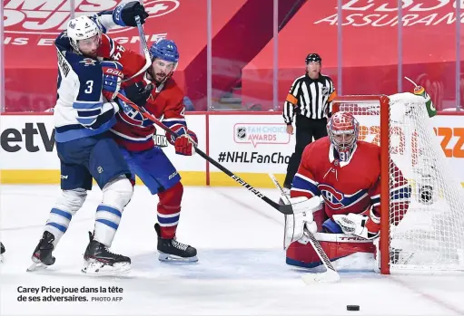  ?? PHOTO AFP ?? Carey Price joue dans la tête de ses adversaire­s.