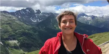  ??  ?? Gemma on a crystal hunt in the Swiss mountains. The Valais region is full of rare minerals