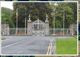  ??  ?? Áras gates: The protester drove through the front gate