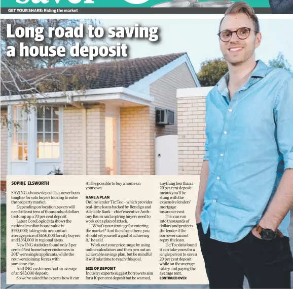  ?? Picture: DEAN MARTIN/ AAP ?? HARD SLOG: Ben Doecke, 26, spent five years saving for his first home.