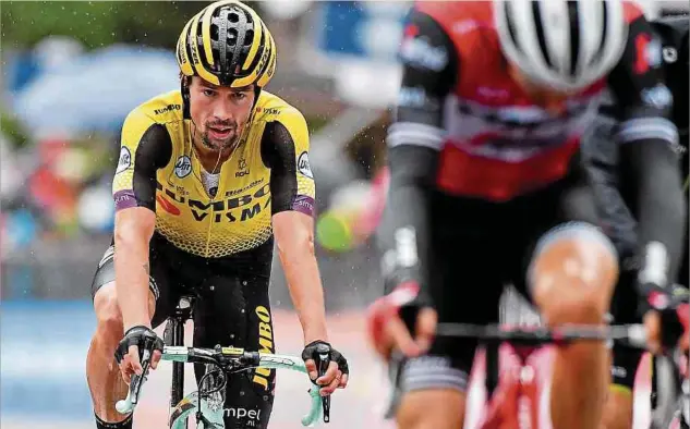  ?? Fotos: Serge Waldbillig ?? Primoz Roglic muss aufpassen, dass ihm der mögliche Gesamtsieg bei der Italien-rundfahrt in den kommenden Tagen nicht durch die Hände gleitet.