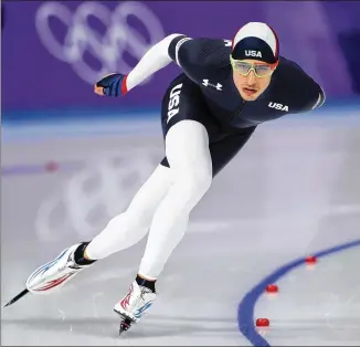  ?? PETR DAVID JOSEK / AP ?? Emery Lehman of the U.S. finishes next-to-last in the men’s 5,000 meters on Sunday, more than three seconds off his winning time last month in the Olympic trials in Milwaukee.