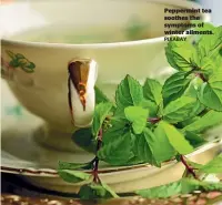  ?? PIXABAY ?? Peppermint tea soothes the symptoms of winter ailments.