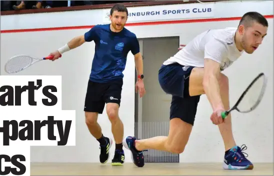  ??  ?? Rory Stewart (right) lost out in his first Scottish final to Alan Clyne, while Greg Lobban (below) was out injured