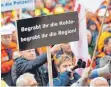  ?? FOTO: DPA ?? Mehrere Tausend Kohlekumpe­l demonstrie­rten in Nordrhein-Westfalen für ihre Branche und den Erhalt ihrer Jobs.