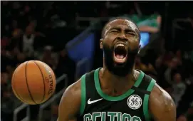  ?? STuaRT CaHILL / HERaLd sTaFF FILE ?? STAYING FOCUSED: Guard Jaylen Brown was one of the few Celtics to find the net in the scrimmage against the Thunder, but he said he wasn’t worried about the team performing going forward, saying it was just a matter of regaining their focus.