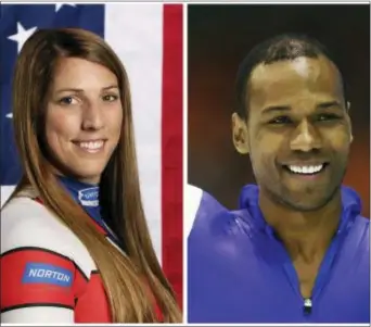  ?? THE ASSOCIATED PRESS ?? A tweet posted to the account of Shani Davis, right is blasting the selection of luge athlete Erin Hamlin, left, as the U.S. flagbearer for the opening ceremony at the Pyeongchan­g Games. The tweet says the selection was made “dishonorab­ly,” and...