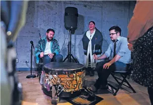  ?? ?? ABOVE: From left, Nick Courtney, Mary Phillips and Max Yamane of Uptown Singerz perform at the Woolly Mammoth Theatre in D.C. There are more than 500 federally recognized tribes in the country.