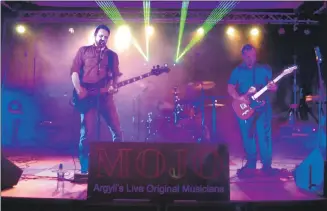  ?? 06_a43MOJO05 ?? Giving it some welly in 2019, Oban band 4Below.