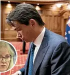  ?? ROBERT KITCHIN/STUFF ?? Simon Bridges told media yesterday he regretted remarks he made that upset National MP Jacqui Dean, inset.