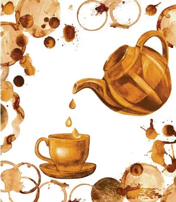  ?? Illustrati­on: Adobestock ?? Kaffee- aber auch Weintrinke­r wissen es, oft rinnen die Tropfen herunter und enden als Flecken.