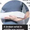  ??  ?? A broken wrist in middle-age women after a fall is a classic sign of osteoporos­is