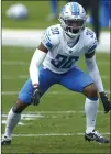  ?? BRIAN WESTERHOLT — THE ASSOCIATED PRESS ?? Detroit Lions cornerback Jeff Okudah (30) during an NFL game against the Carolina Panthers on Nov. 22, 2020, in Charlotte, N.C.